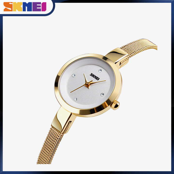 SKMEI New Women Fashion Watches Quartz Simlpe Casual Classic Stainless Steel Watch Waterproof Wristwatches 1390