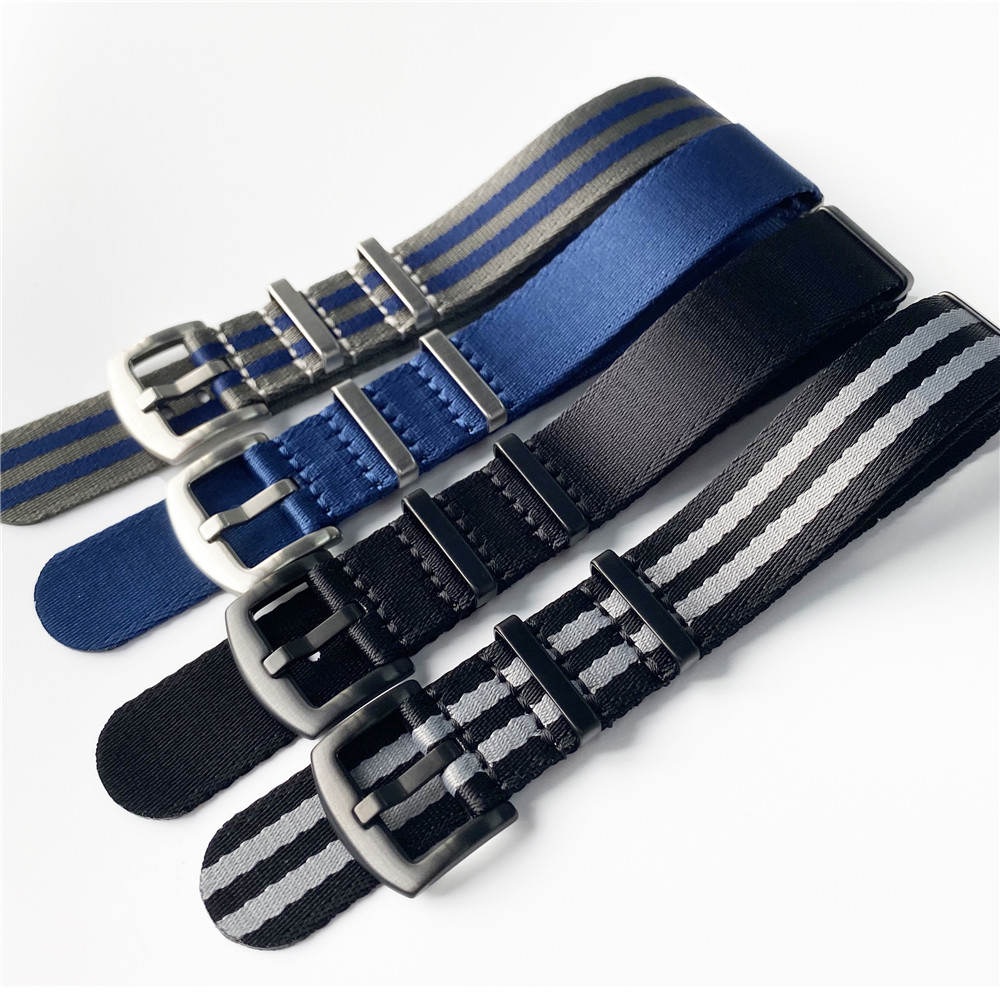 Nylon Canvas NATO Watch Band 20mm 22mm Men Sport Waterproof Diving Wrist Strap Bracelet Accessories Military Seatbelt Stainless Steel Buckle